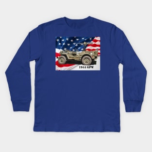 1944 GPW w/American flag Kids Long Sleeve T-Shirt